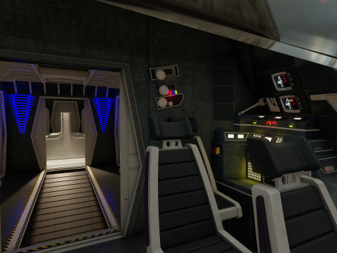Star Wars Lambda T4A Class Shuttle with full interior 3D 모델