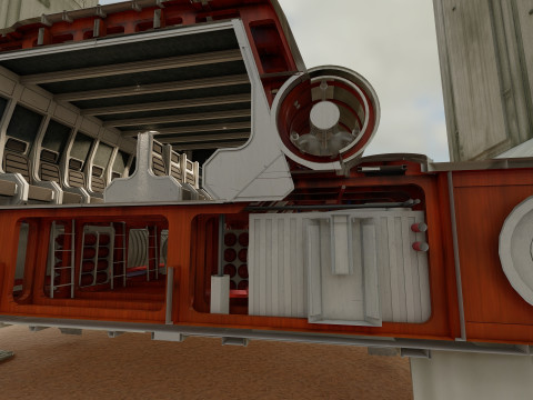 Star Wars Lambda T4A Class Shuttle with full interior 3D 모델