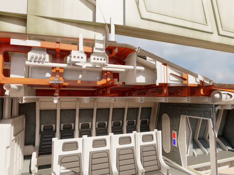 Star Wars Lambda T4A Class Shuttle with full interior 3D 모델