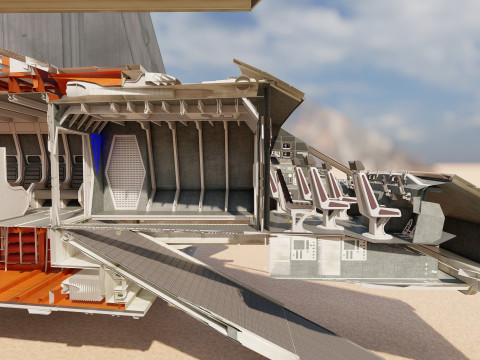 Star Wars Lambda T4A Class Shuttle with full interior 3D 모델