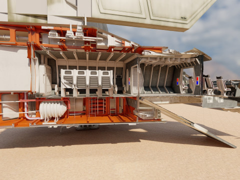 Star Wars Lambda T4A Class Shuttle with full interior 3D 모델