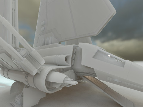 Star Wars Lambda T4A Class Shuttle with full interior 3D 모델