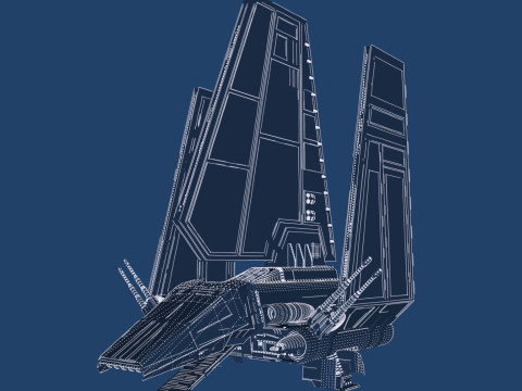 Star Wars Lambda T4A Class Shuttle with full interior 3D 모델