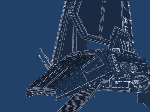 Star Wars Lambda T4A Class Shuttle with full interior 3D 모델