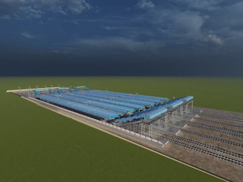 FICTIONAL TRAIN DEPOT AND STATION Modello 3D
