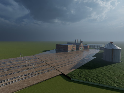FICTIONAL TRAIN DEPOT AND STATION 3D 모델