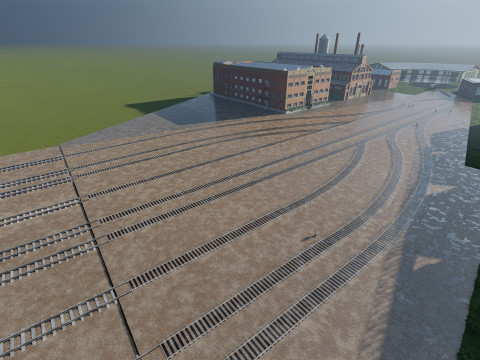 FICTIONAL TRAIN DEPOT AND STATION 3D 모델