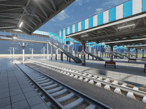 FICTIONAL TRAIN DEPOT AND STATION 3D 모델