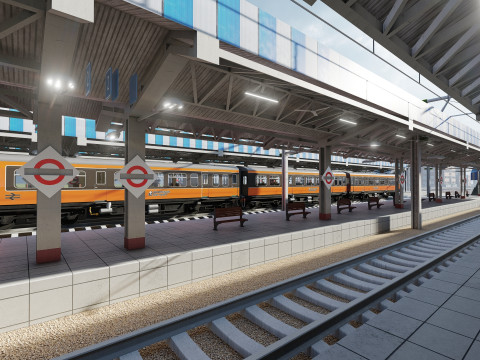 FICTIONAL TRAIN DEPOT AND STATION 3D 모델