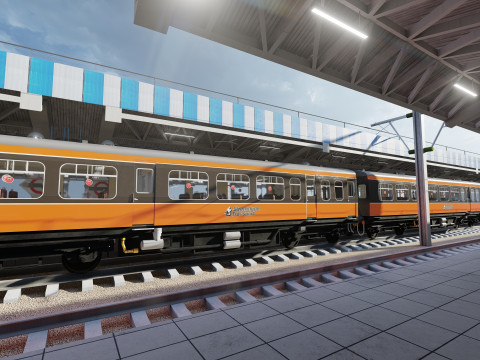 FICTIONAL TRAIN DEPOT AND STATION 3D 모델