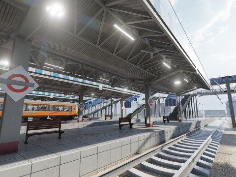 FICTIONAL TRAIN DEPOT AND STATION 3D 모델
