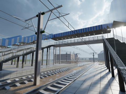 FICTIONAL TRAIN DEPOT AND STATION 3D 모델