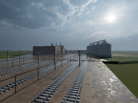 FICTIONAL TRAIN DEPOT AND STATION 3D 모델