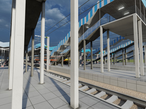 FICTIONAL TRAIN DEPOT AND STATION 3D 모델