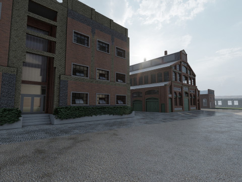 FICTIONAL TRAIN DEPOT AND STATION 3D 모델