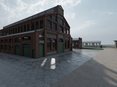 FICTIONAL TRAIN DEPOT AND STATION 3D 모델