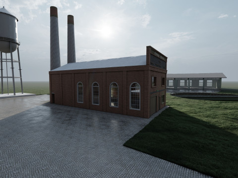 FICTIONAL TRAIN DEPOT AND STATION 3D 모델