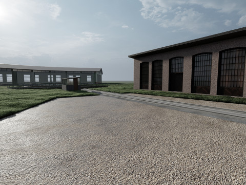 FICTIONAL TRAIN DEPOT AND STATION 3D 모델