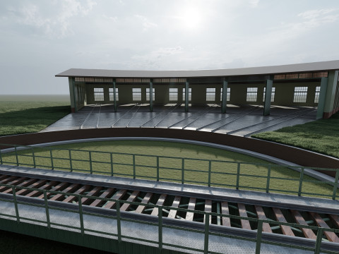 FICTIONAL TRAIN DEPOT AND STATION 3D 모델