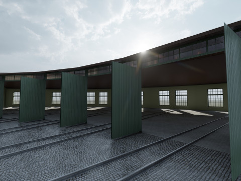 FICTIONAL TRAIN DEPOT AND STATION 3D 모델