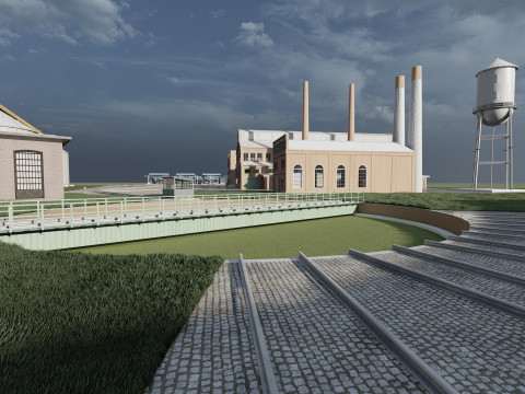 FICTIONAL TRAIN DEPOT AND STATION 3D 모델