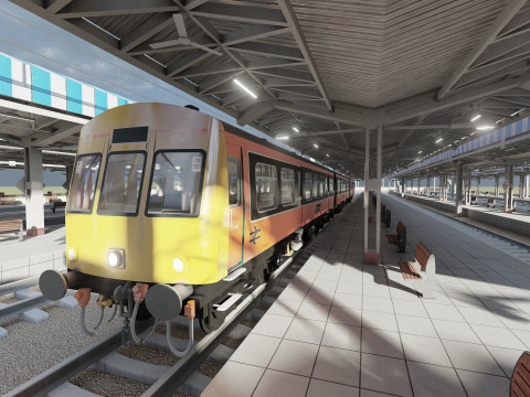 FICTIONAL TRAIN DEPOT AND STATION 3D 모델