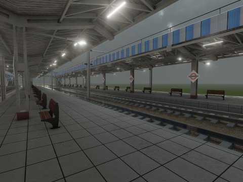 FICTIONAL TRAIN DEPOT AND STATION 3D 모델
