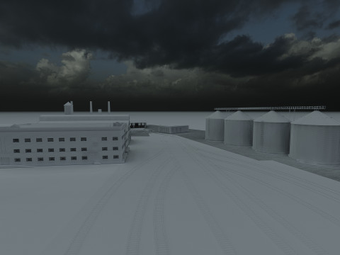 FICTIONAL TRAIN DEPOT AND STATION 3D 모델