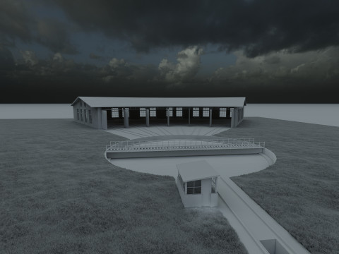 FICTIONAL TRAIN DEPOT AND STATION 3D 모델