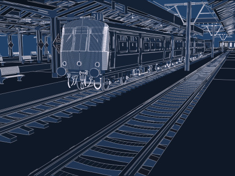 FICTIONAL TRAIN DEPOT AND STATION 3D 모델