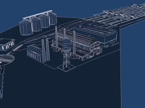 FICTIONAL TRAIN DEPOT AND STATION 3D 모델