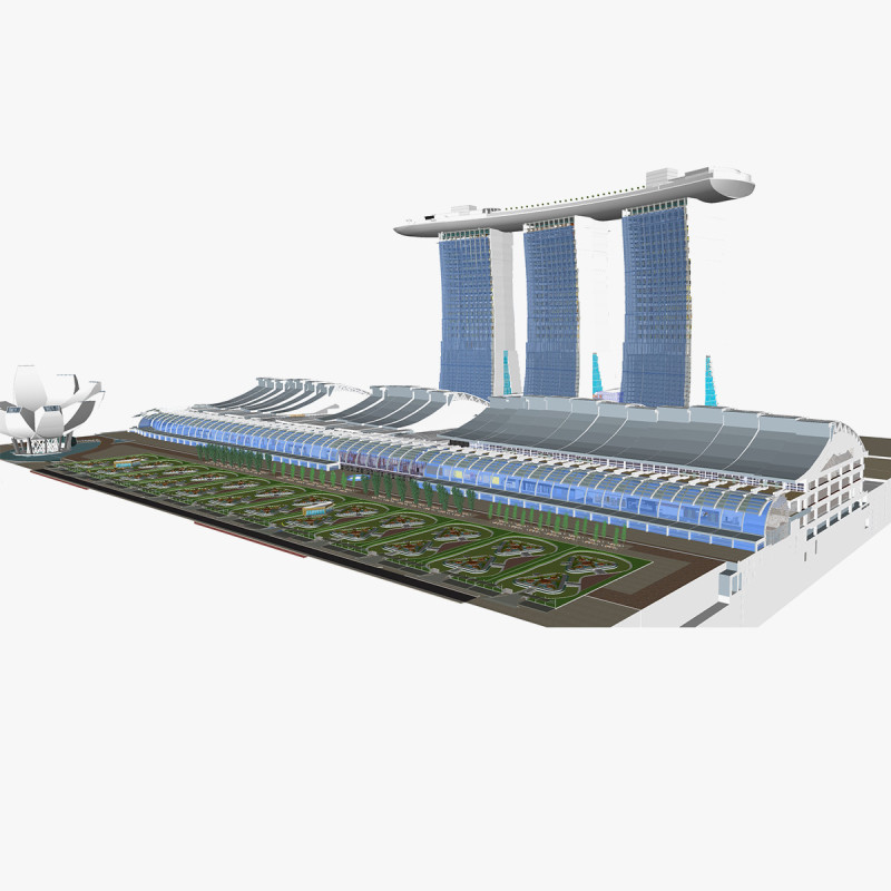 Marina bay sands Singapore Modello 3D .c4d .max .obj .3ds .fbx .stl .blend 