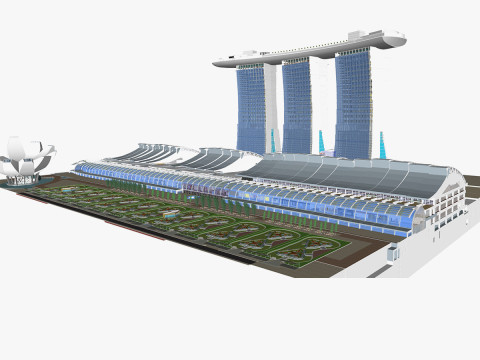 Marina bay sands Singapore 3D Model