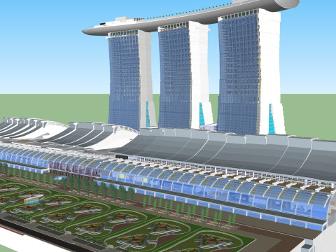 Marina bay sands Singapore Modello 3D