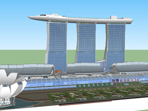 Marina bay sands Singapore Modello 3D