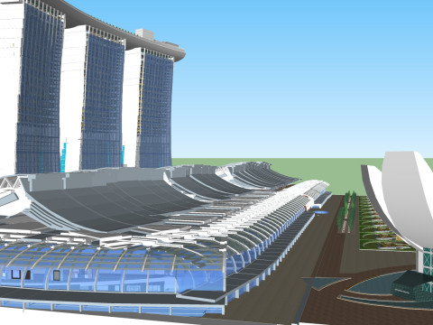 Marina bay sands Singapore Modello 3D
