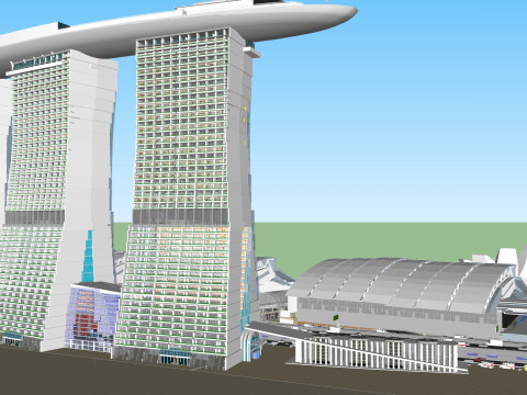 Marina bay sands Singapore Modello 3D