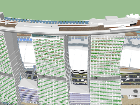 Marina bay sands Singapore Modello 3D