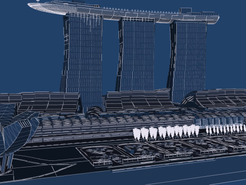 Marina bay sands Singapore Modello 3D