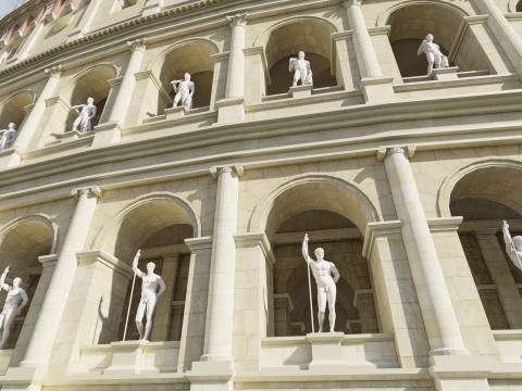 Colosseum and Temple of Venus and Roma 3D 모델