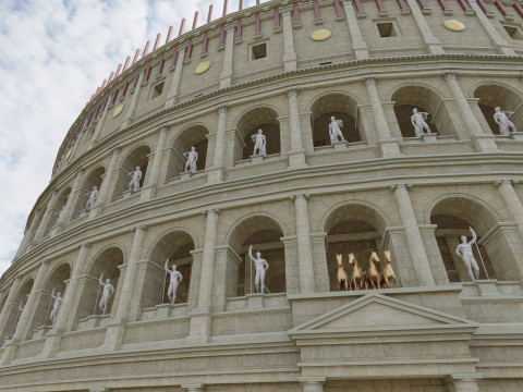 Colosseum and Temple of Venus and Roma 3D 모델
