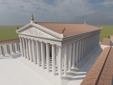 Colosseum and Temple of Venus and Roma 3D 모델