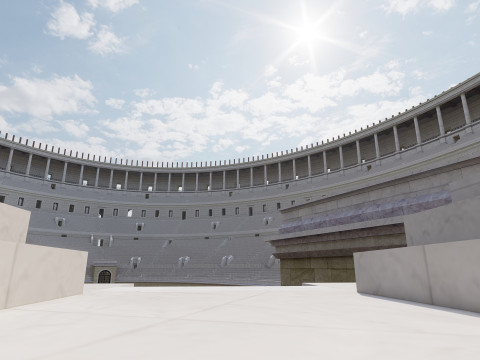 Colosseum and Temple of Venus and Roma 3D 모델