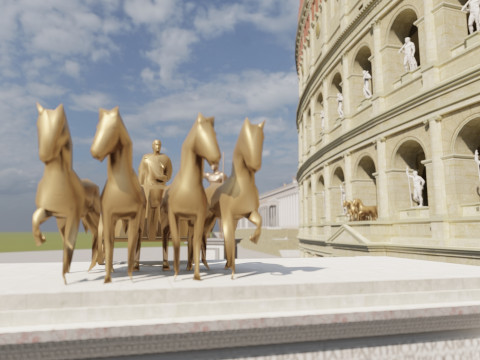 Colosseum and Temple of Venus and Roma 3D 모델