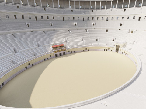 Colosseum and Temple of Venus and Roma 3D 모델