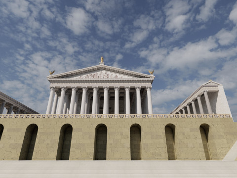 Colosseum and Temple of Venus and Roma 3D 모델