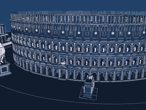 Colosseum and Temple of Venus and Roma 3D 모델