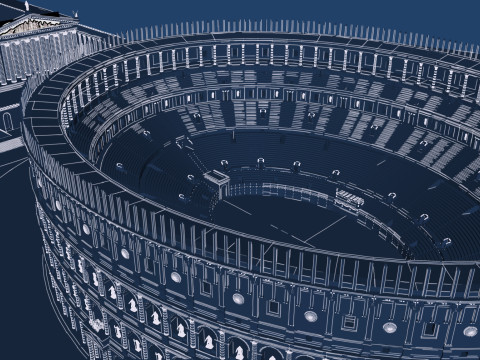 Colosseum and Temple of Venus and Roma 3D 모델