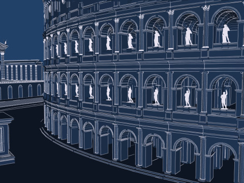 Colosseum and Temple of Venus and Roma 3D 모델