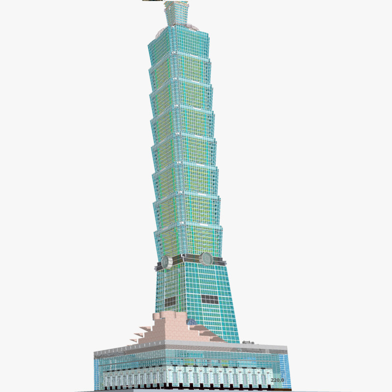 TAIPEI 101 Model 3D .c4d .max .obj .3ds .fbx .stl .blend